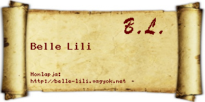 Belle Lili névjegykártya